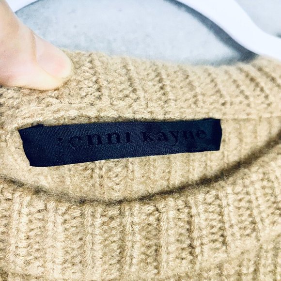 Jenni Kayne Cashmere Sweater Womens XL Beige Fisherman Knit Pullover - Picture 7 of 13